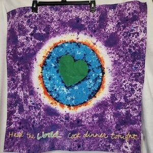 Penzeys Purple Heart Tie Dye Art Tapestry Heal The World Cook Dinner Tonight